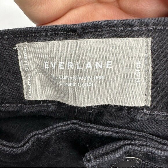 Everlane Women’s NWT Black Minimalist The Original Cheeky Jean W31-32/L26 Crop - Picture 6 of 13